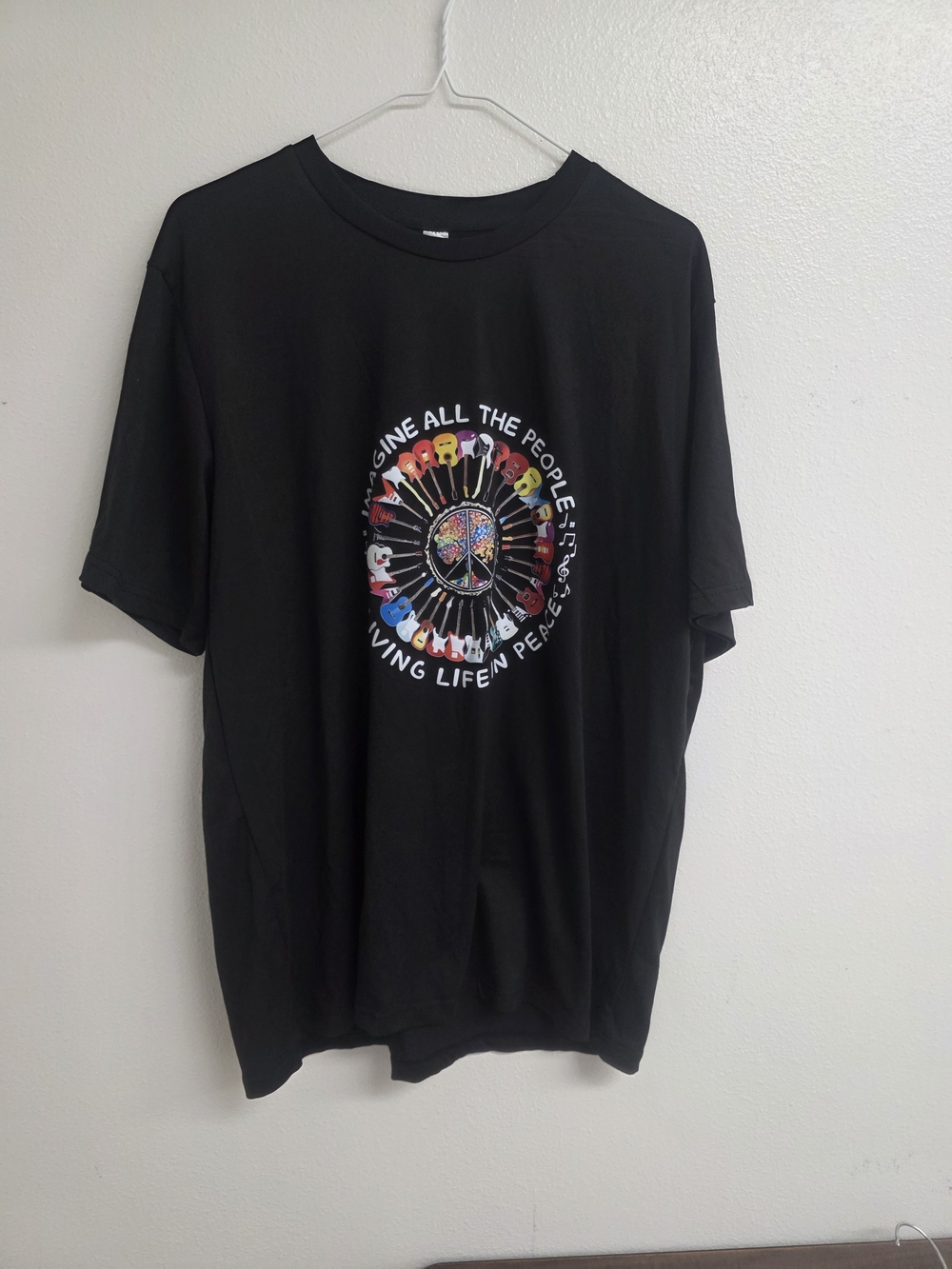 Source Unknown Black Graphic Peace Sign Short Sleeve Tee (0532)